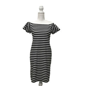 Lauren ralph lauren striped off shoulder dress